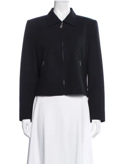 Pre-owned Escada Virgin Wool Jacket In Blue