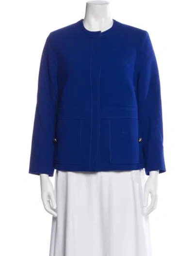 Pre-owned Escada Virgin Wool Jacket In Blue