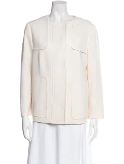 Pre-owned Escada Virgin Wool Jacket In Neutral