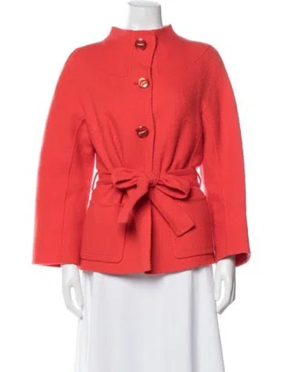Pre-owned Escada Virgin Wool Jacket In Orange