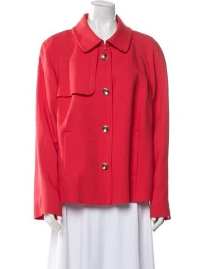 Pre-owned Escada Virgin Wool Jacket In Red