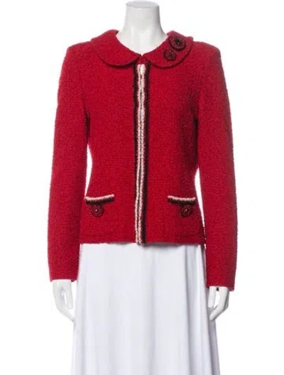 Pre-owned Escada Virgin Wool Jacket In Red