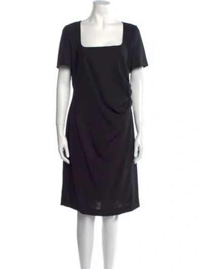 Pre-owned Escada Virgin Wool Knee-length Dress In Black