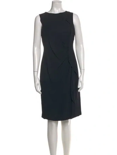 Pre-owned Escada Virgin Wool Knee-length Dress In Black
