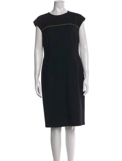 Pre-owned Escada Virgin Wool Knee-length Dress In Black