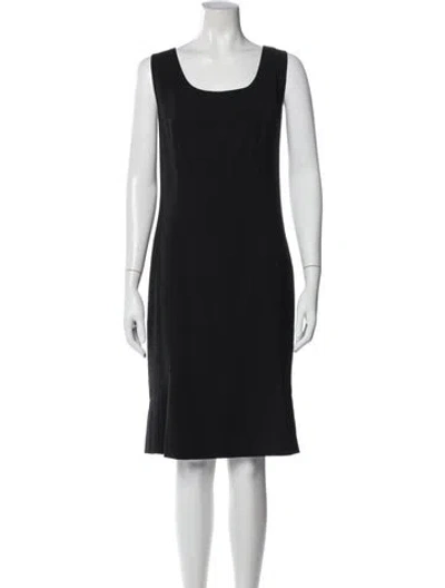 Pre-owned Escada Virgin Wool Knee-length Dress In Black