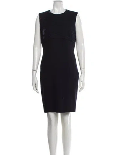 Pre-owned Escada Virgin Wool Knee-length Dress In Black