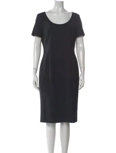 Pre-owned Escada Virgin Wool Knee-length Dress In Black