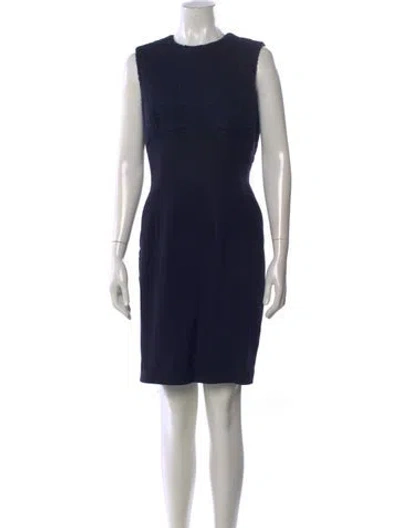 Pre-owned Escada Virgin Wool Knee-length Dress In Black