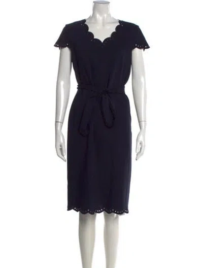 Pre-owned Escada Virgin Wool Knee-length Dress In Black