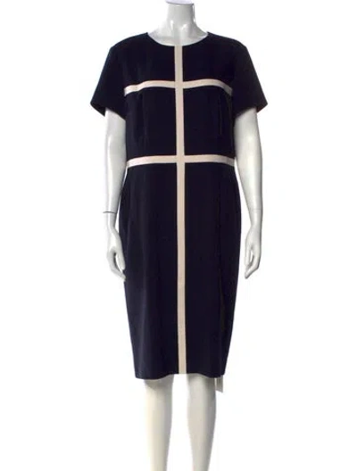 Pre-owned Escada Virgin Wool Knee-length Dress In Black