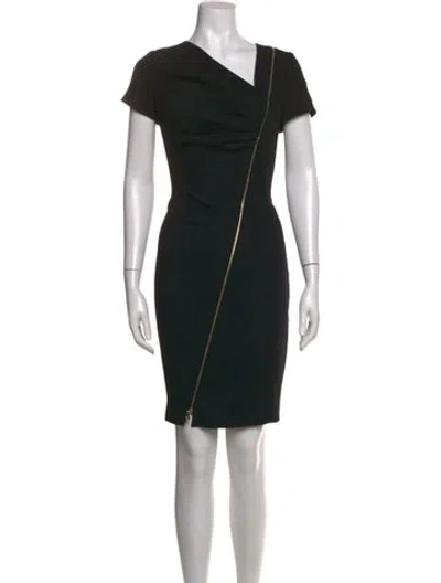 Pre-owned Escada Virgin Wool Knee-length Dress In Black