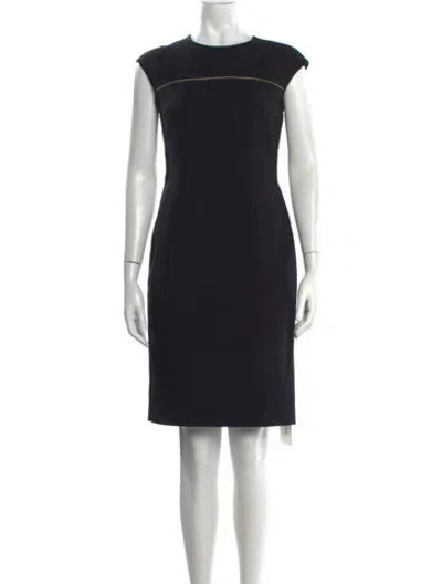 Pre-owned Escada Virgin Wool Knee-length Dress In Black