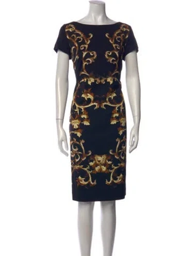 Pre-owned Escada Virgin Wool Knee-length Dress In Black