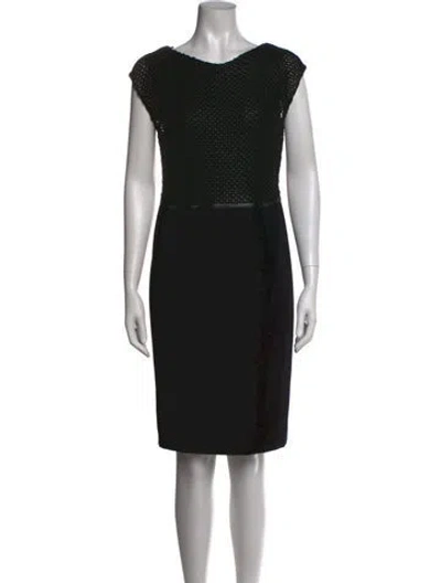 Pre-owned Escada Virgin Wool Knee-length Dress In Black