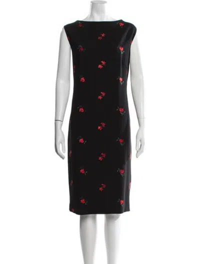 Pre-owned Escada Virgin Wool Knee-length Dress In Black