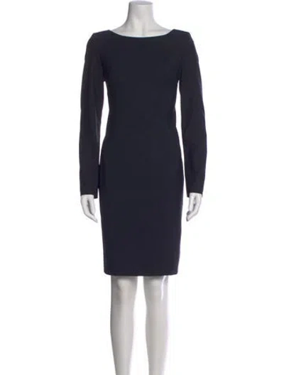 Pre-owned Escada Virgin Wool Knee-length Dress In Blue