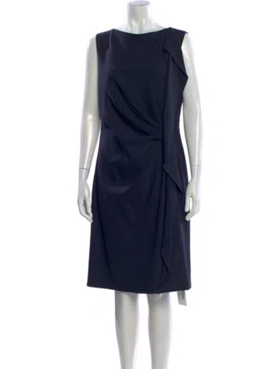 Pre-owned Escada Virgin Wool Knee-length Dress In Blue
