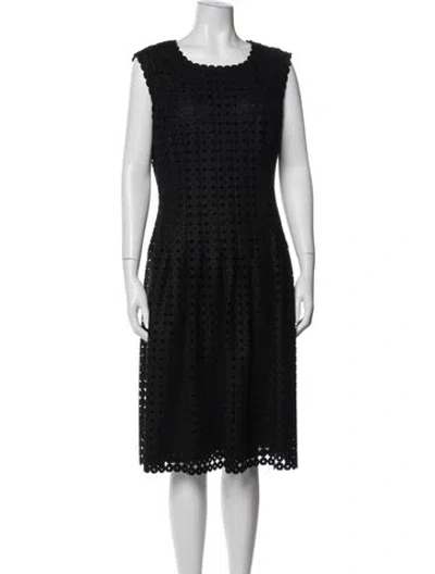 Pre-owned Escada Virgin Wool Knee-length Dress In Blue