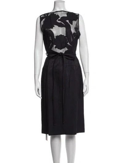 Pre-owned Escada Virgin Wool Knee-length Dress In Blue