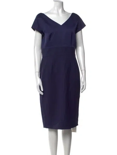 Pre-owned Escada Virgin Wool Knee-length Dress In Blue