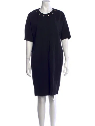Pre-owned Escada Virgin Wool Knee-length Dress In Blue