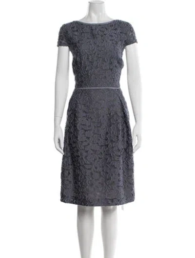 Pre-owned Escada Virgin Wool Knee-length Dress In Blue