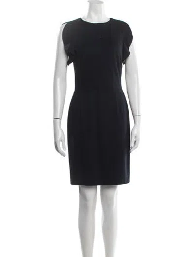 Pre-owned Escada Virgin Wool Knee-length Dress In Blue