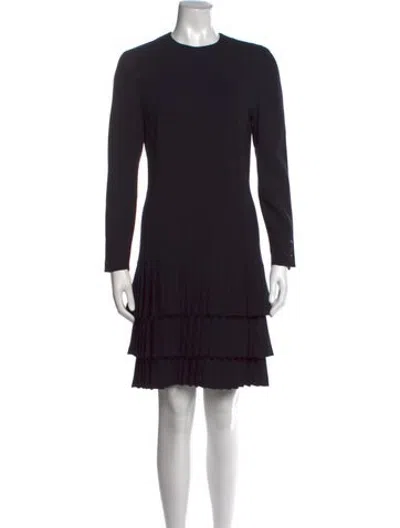 Pre-owned Escada Virgin Wool Knee-length Dress In Blue