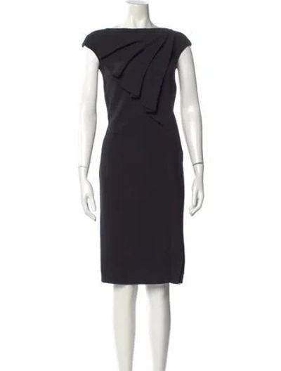 Pre-owned Escada Virgin Wool Knee-length Dress In Brown