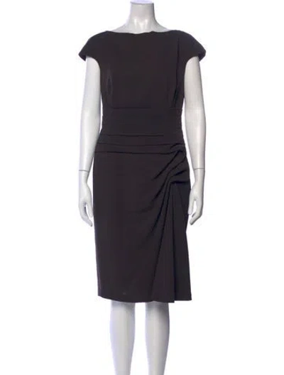 Pre-owned Escada Virgin Wool Knee-length Dress In Brown