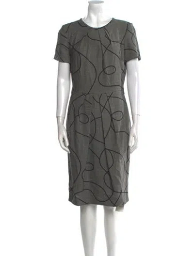 Pre-owned Escada Virgin Wool Knee-length Dress In Gray