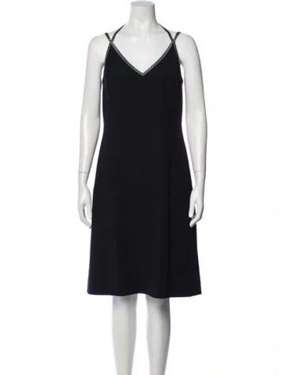 Pre-owned Escada Virgin Wool Knee-length Dress In Gray