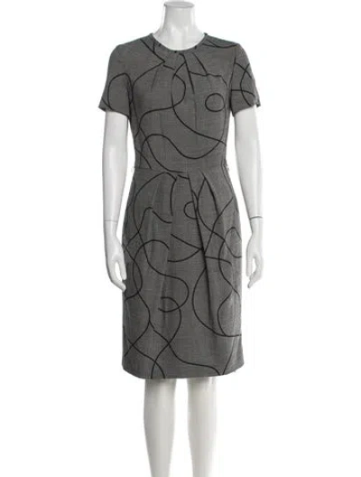 Pre-owned Escada Virgin Wool Knee-length Dress In Gray