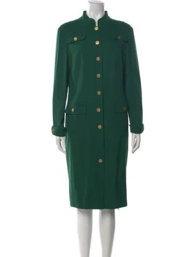 Pre-owned Escada Virgin Wool Knee-length Dress In Green