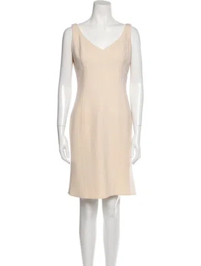 Pre-owned Escada Virgin Wool Knee-length Dress In Neutral