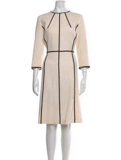 Pre-owned Escada Virgin Wool Knee-length Dress In Neutral