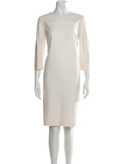 Pre-owned Escada Virgin Wool Knee-length Dress In Neutrals