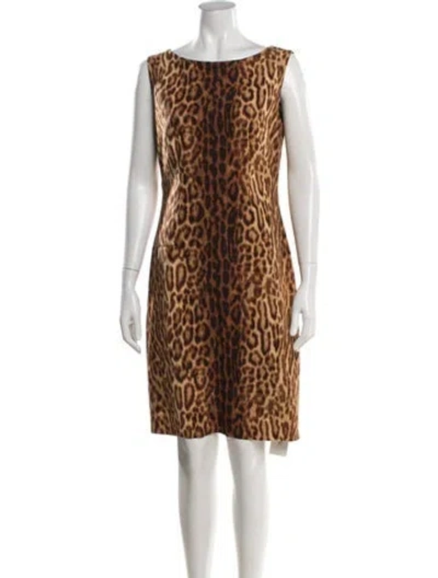 Pre-owned Escada Virgin Wool Knee-length Dress In Neutrals