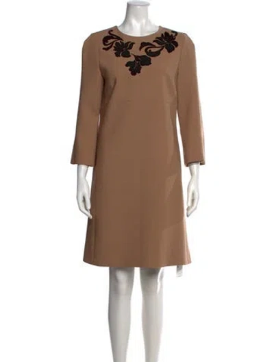 Pre-owned Escada Virgin Wool Knee-length Dress In Neutrals