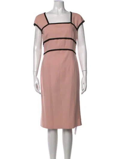 Pre-owned Escada Virgin Wool Knee-length Dress In Pink