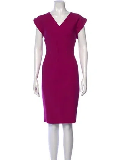 Pre-owned Escada Virgin Wool Knee-length Dress In Purple