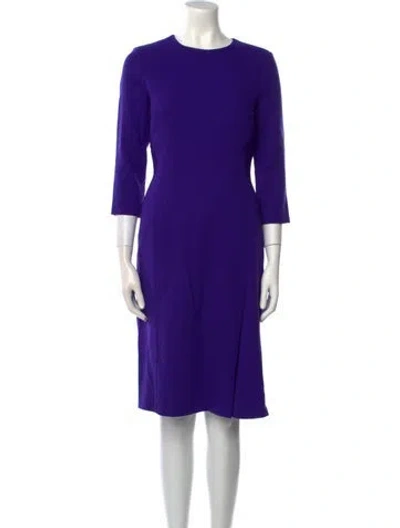 Pre-owned Escada Virgin Wool Knee-length Dress In Purple