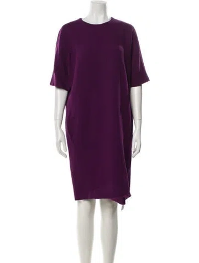 Pre-owned Escada Virgin Wool Knee-length Dress In Purple