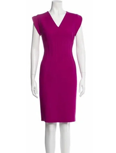 Pre-owned Escada Virgin Wool Knee-length Dress In Purple