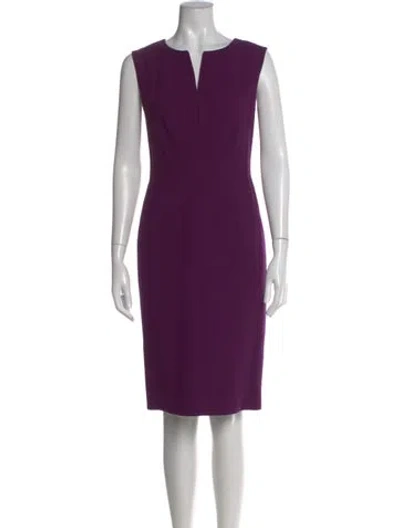 Pre-owned Escada Virgin Wool Knee-length Dress In Purple