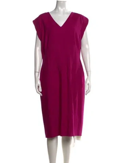 Pre-owned Escada Virgin Wool Knee-length Dress In Purple