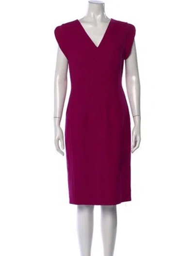 Pre-owned Escada Virgin Wool Knee-length Dress In Purple