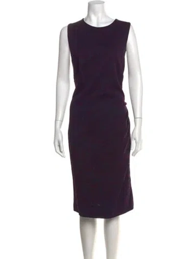 Pre-owned Escada Virgin Wool Knee-length Dress In Purple