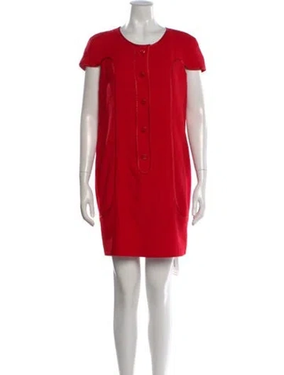 Pre-owned Escada Virgin Wool Knee-length Dress In Red